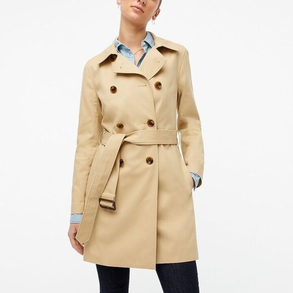 J.Crew Factory Women's Classic Light Khaki Trench Coat - Picture 2 of 13